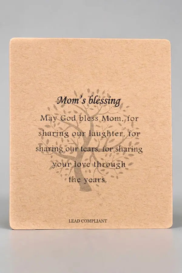 MOMS BLESSING ETCHED MESSAGE LINK HEART DANGLE STRETCH BRACELET - SweetShine c.o.c.