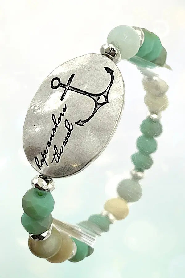 INSPIRATIONAL MESSAGE FACETED BEAD STRETCH BRACELET - SweetShine c.o.c.