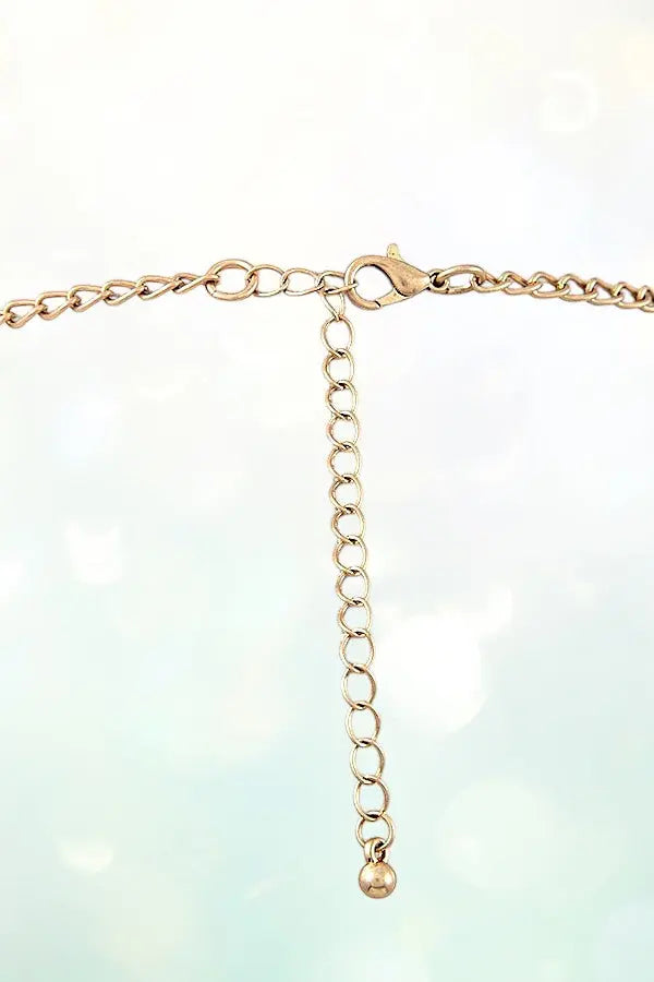 HAMMERED OVAL CUT OUT LINK LONG NECKLACE AB-SS