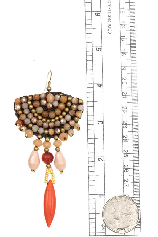 MIX BEED GEMSTONE DANGLE EARRING