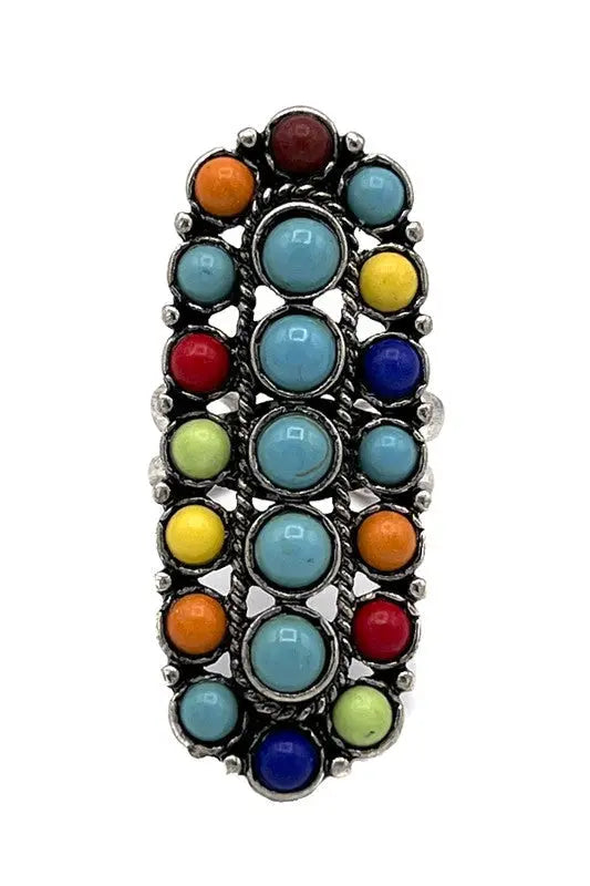 ROUND GEM CUFF RING ORNATE - SweetShine c.o.c.