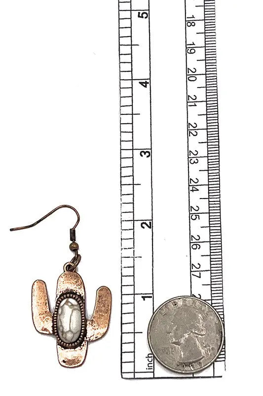 ETCHED CACTUS DANGLE EARRING - SweetShine c.o.c.