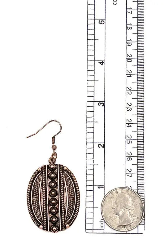 WESTERN OVAL ORNATE EARRING - SweetShine c.o.c.