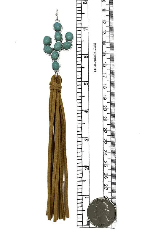 Cactus Gem Oblong Tassel Earring - SweetShine c.o.c.