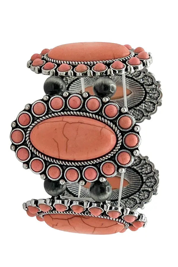 Round Gem Oval Stetch Bracelet - SweetShine c.o.c.