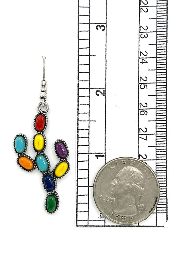 Gem Cactus Dangle Earring
