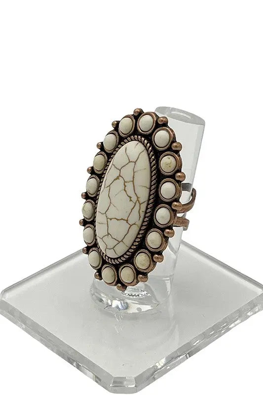 Oval Floral Gem Pave Cuff Ring - SweetShine c.o.c.