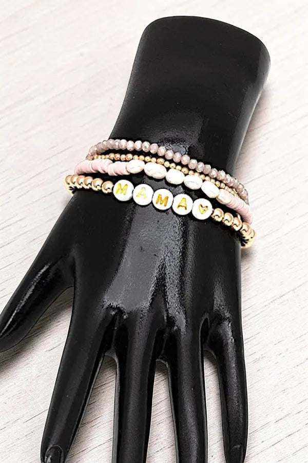 MAMA MULTI BEAD MIX STRETCH BRACELET SET - SweetShine c.o.c.