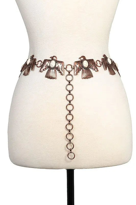 Etched Thunderbird Link Chain Belt - SweetShine c.o.c.