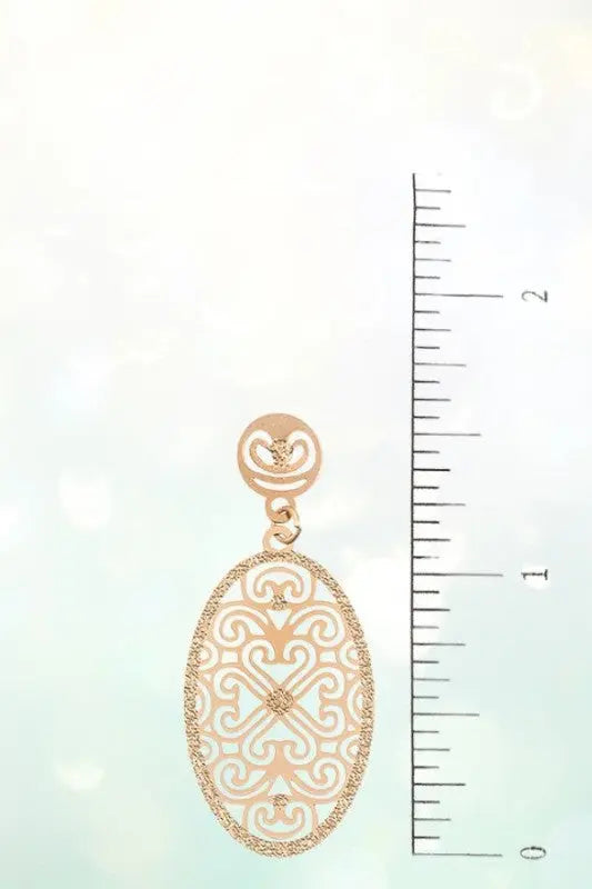 OVAL FILIIGREE DANGLE ROUND FILIGREE POST EARRING - SweetShine c.o.c.
