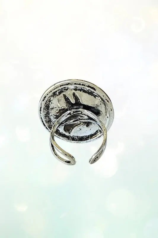 WESTERN BLACK DONKEY HEAD ROUND PORTRAIT CUFF RING - SweetShine c.o.c.