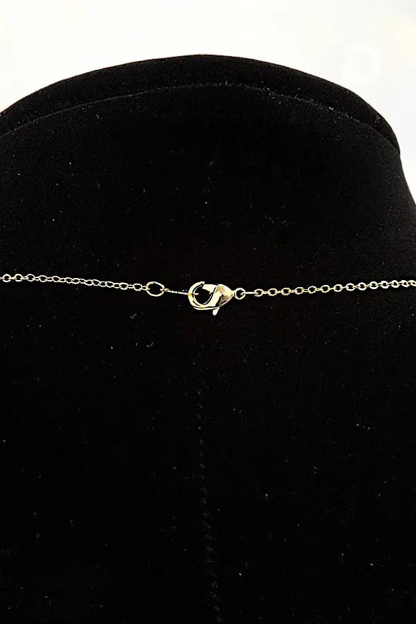 CZ GEMSTONE PAVE CHEVRON V PENDANT NECKLACE AB-SS