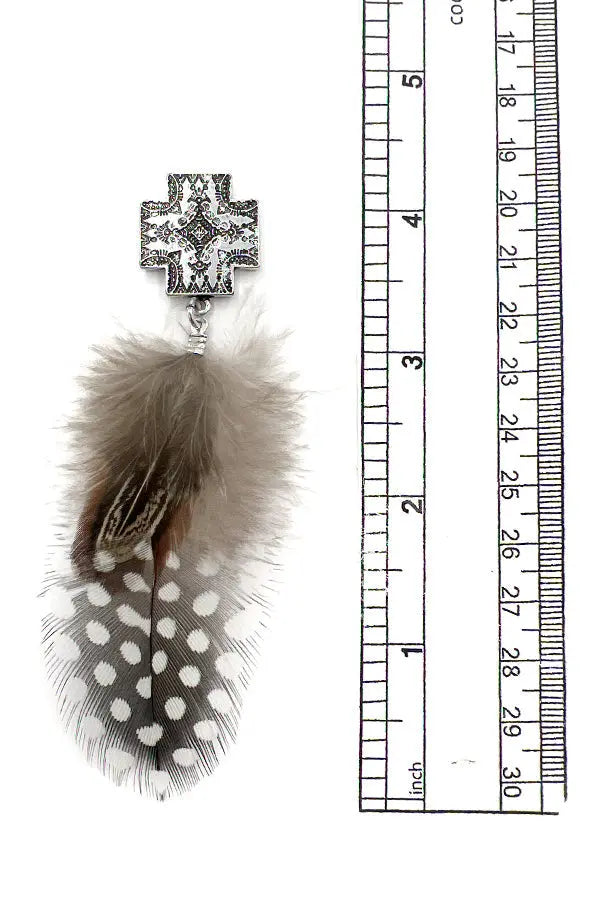 Western Cross Feather Dangle Earring - SweetShine c.o.c.