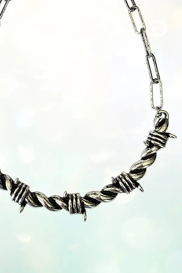 WESTERN THEME BARBED WIRE CHAIN NECKLACE - SweetShine c.o.c.