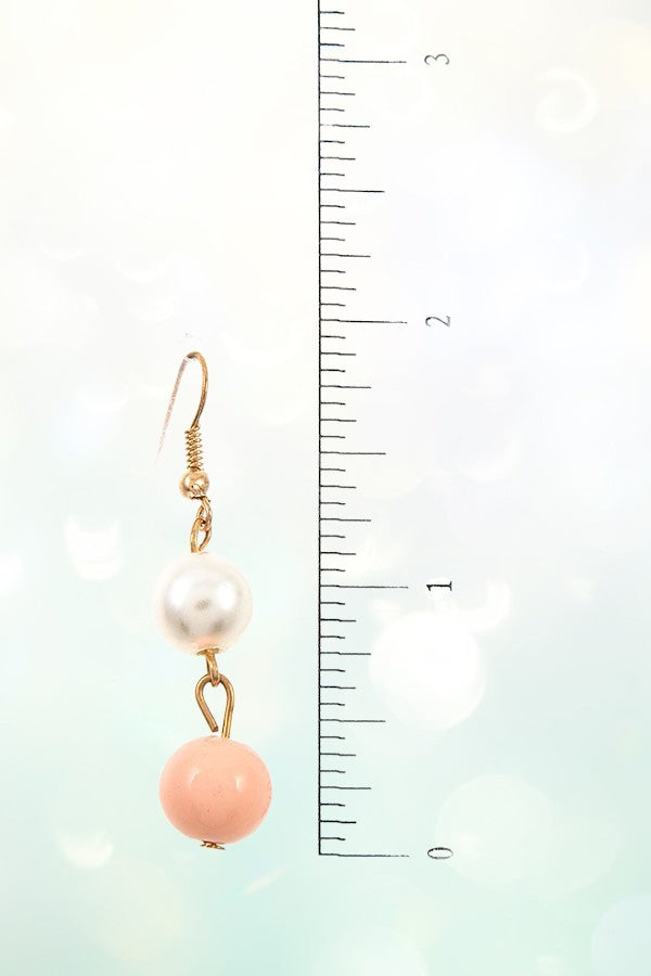 PEARL AND GLASS BEAD DANGLE BIB NECKLACE AND MATCHING EARRING SET
