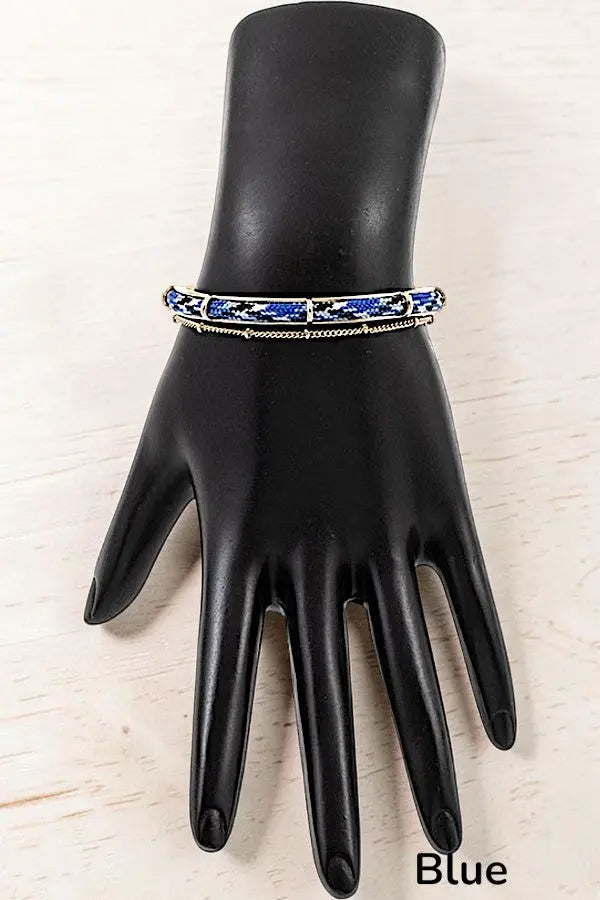 MULTI COLOR ROPE AND CHAIN CUFF BRACELET - SweetShine c.o.c. 