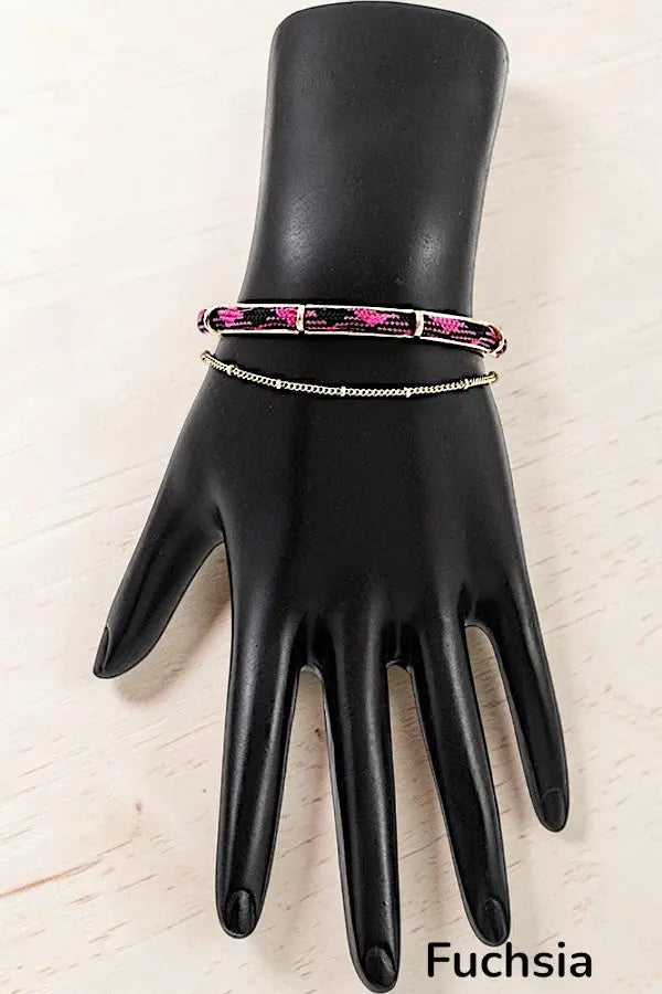 MULTI COLOR ROPE AND CHAIN CUFF BRACELET - SweetShine c.o.c. 