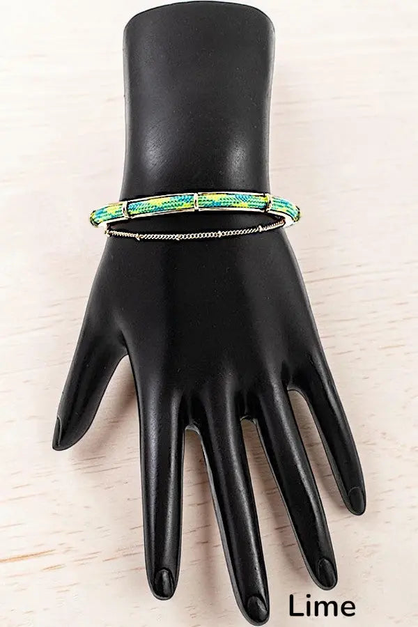 MULTI COLOR ROPE AND CHAIN CUFF BRACELET - SweetShine c.o.c. 