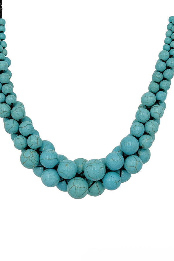 Clsuter Gemstone Bib Necklace