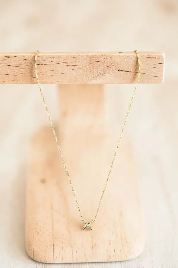 CZ STONE X PENDANT NECKLACE - SweetShine c.o.c. 