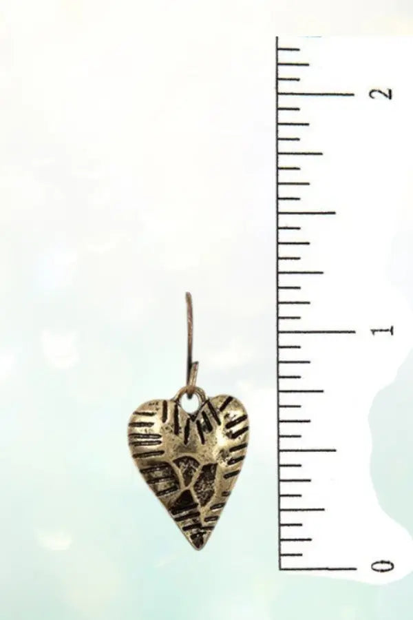 HEART CENTERED CROSS PENDANT NECKLACE AND HEART DANGLE EARRING SET - SweetShine c.o.c. 
