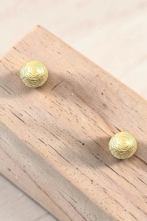 ETCHED HALF SPHERE POST EARRING - SweetShine c.o.c. 