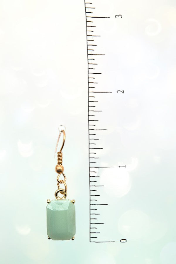 FACETED STONES ROPE AND CHAIN LINKED BIB NECKLACE AND GEM DANGLE EARRING SET