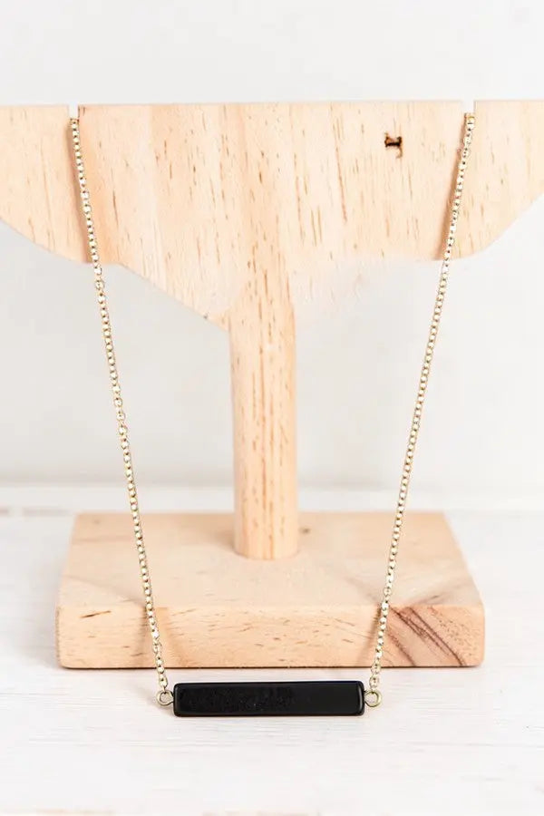SEMI NATURAL STONE BAR PENDANT NECKLACE - SweetShine c.o.c. 