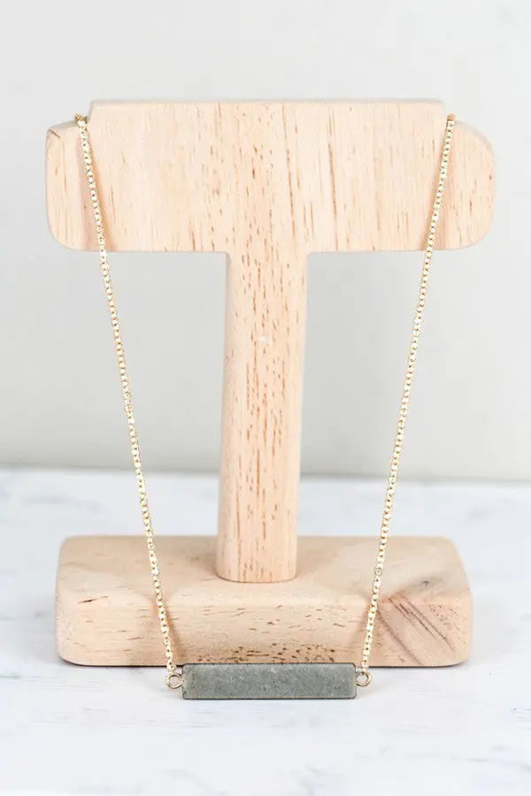 SEMI NATURAL STONE BAR PENDANT NECKLACE - SweetShine c.o.c. 
