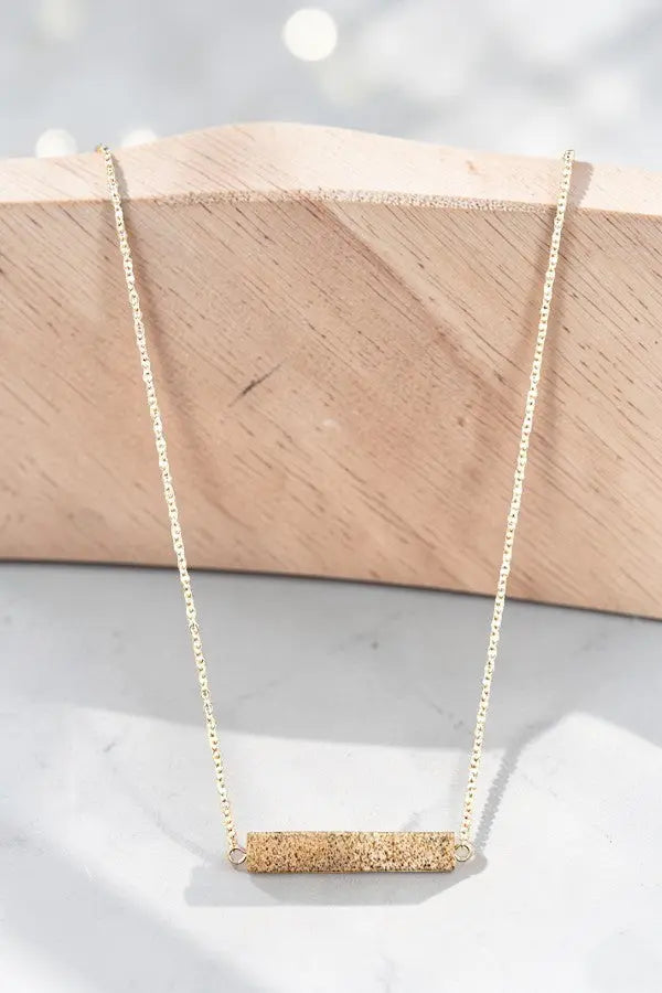 SEMI NATURAL STONE BAR PENDANT NECKLACE - SweetShine c.o.c. 