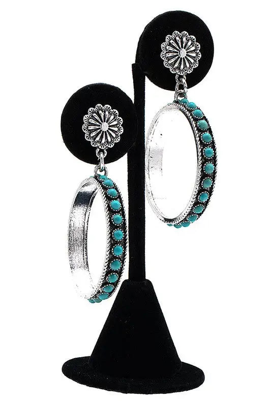 FLORAL ACCENT ROUND GEMSTONE EARRING - SweetShine c.o.c. 