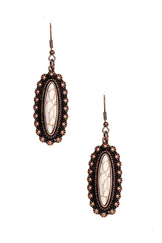 OBLONG OVAL GEM STAR ACCENT EARRING - SweetShine c.o.c. 