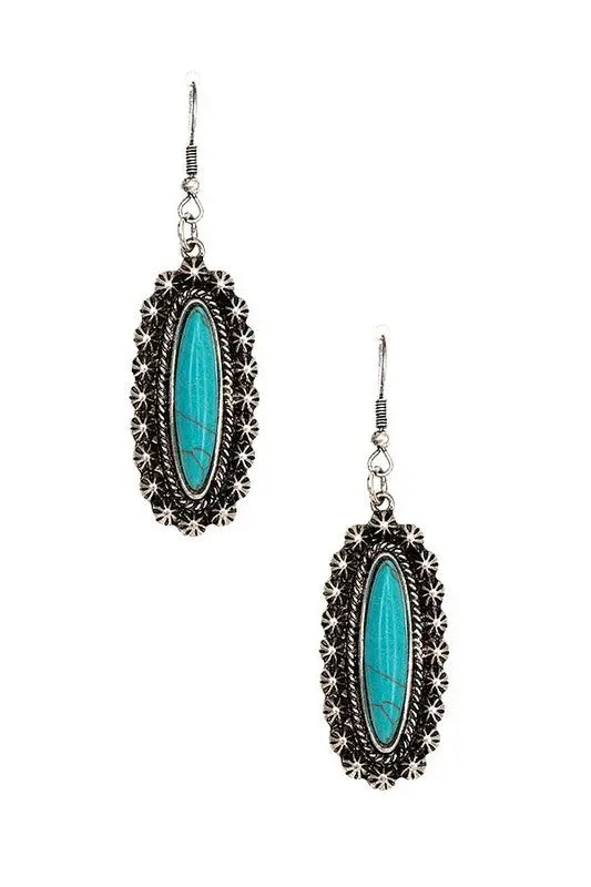 OBLONG OVAL GEM STAR ACCENT EARRING - SweetShine c.o.c. 