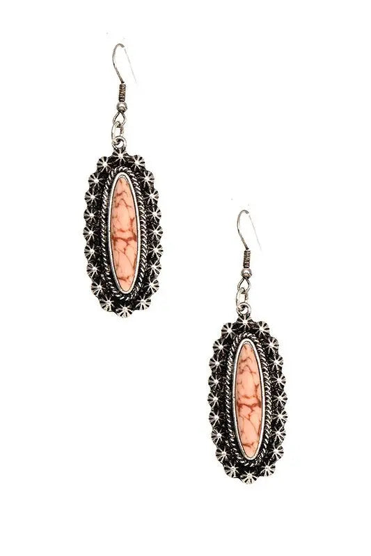 OBLONG OVAL GEM STAR ACCENT EARRING - SweetShine c.o.c. 