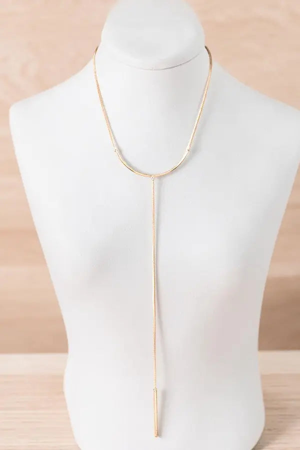 CURVED PENDANT Y NECKLACE - SweetShine c.o.c. 