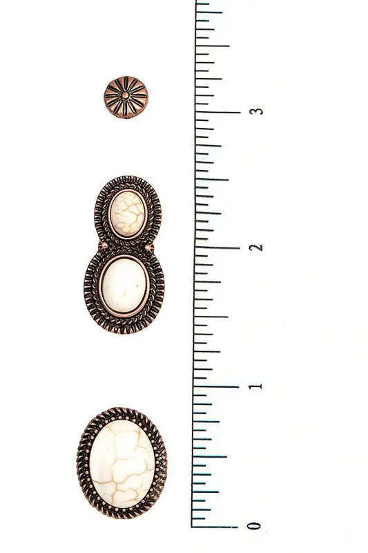OVAL GEM POST EARRING SET - SweetShine c.o.c. 