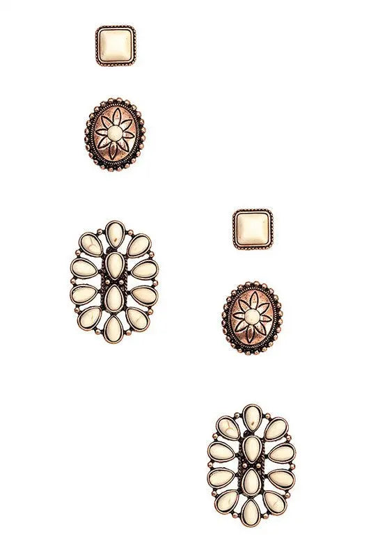 FLORAL GEM MIX POST EARRING SET - SweetShine c.o.c. 