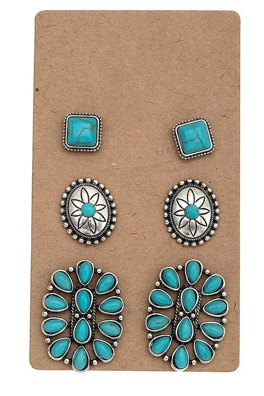 FLORAL GEM MIX POST EARRING SET - SweetShine c.o.c. 