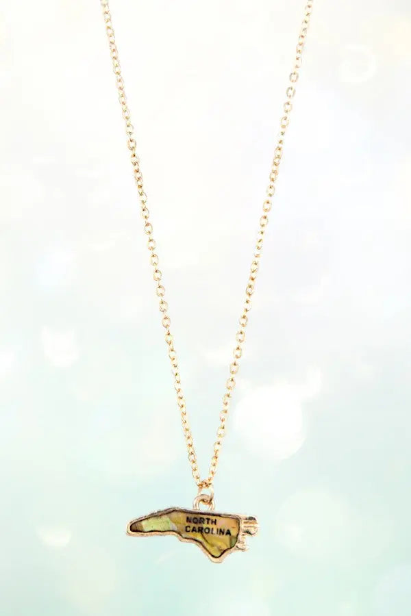 NORTH CAROLINA STATE SHAPE PENDANT NECKLACE - SweetShine c.o.c. 