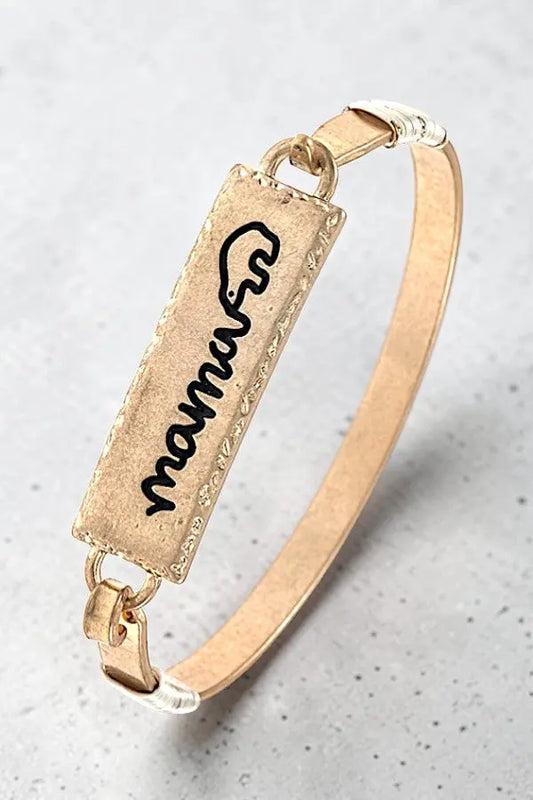 MAMA BEAR ETCHED BAR LINK BANGLE BRACELET - SweetShine c.o.c. 