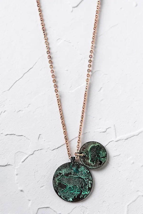 MAMA BEAR BABY BEAR DOUBLE DISK PENDANT NECKLACE - SweetShine c.o.c. 