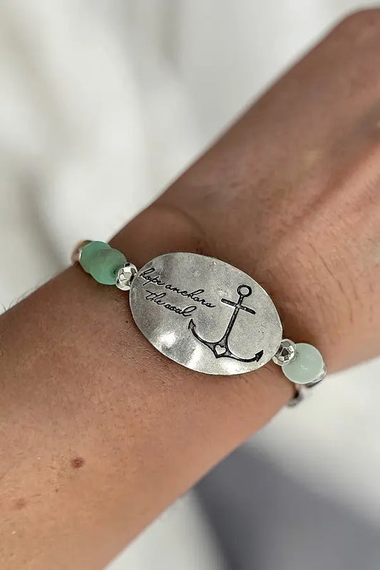 INSPIRATIONAL MESSAGE FACETED BEAD STRETCH BRACELET - SweetShine c.o.c. 