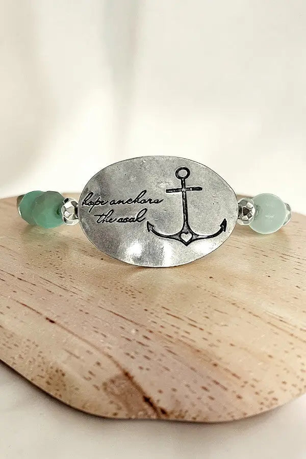 INSPIRATIONAL MESSAGE FACETED BEAD STRETCH BRACELET - SweetShine c.o.c. 