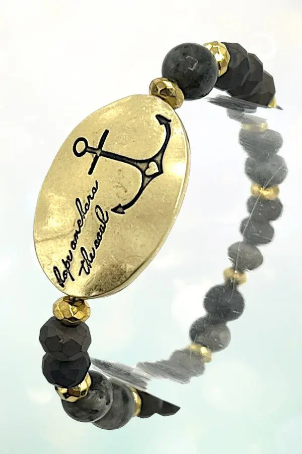 INSPIRATIONAL MESSAGE FACETED BEAD STRETCH BRACELET - SweetShine c.o.c. 