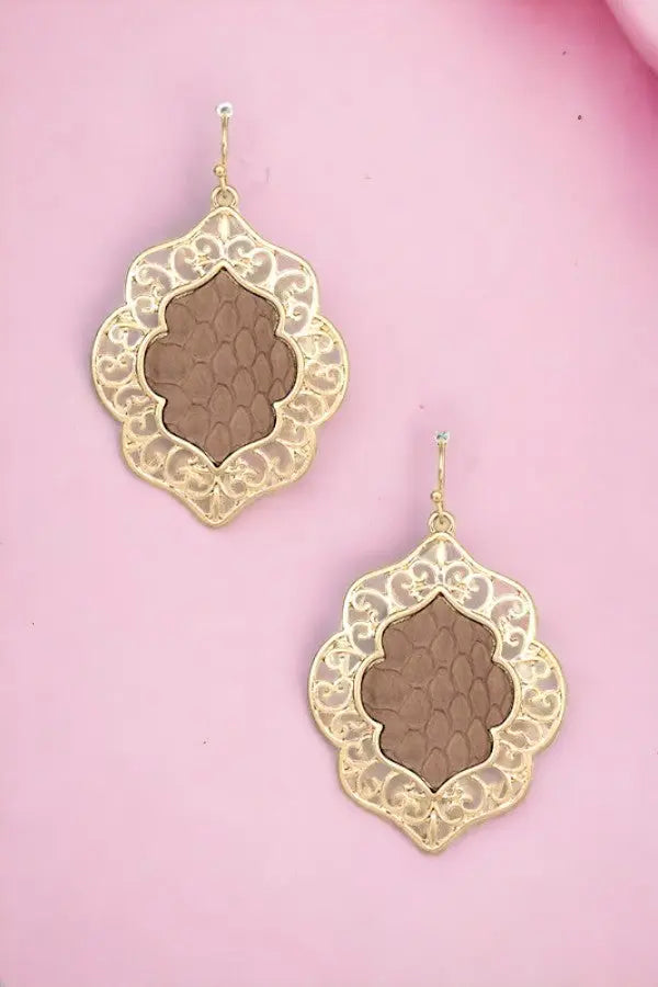 FILIGREE FRAMED DANGLE EARRING - SweetShine c.o.c. 