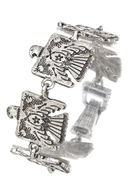 TRIBAL BIRD ETCHED LINK BRACELET - SweetShine c.o.c. 