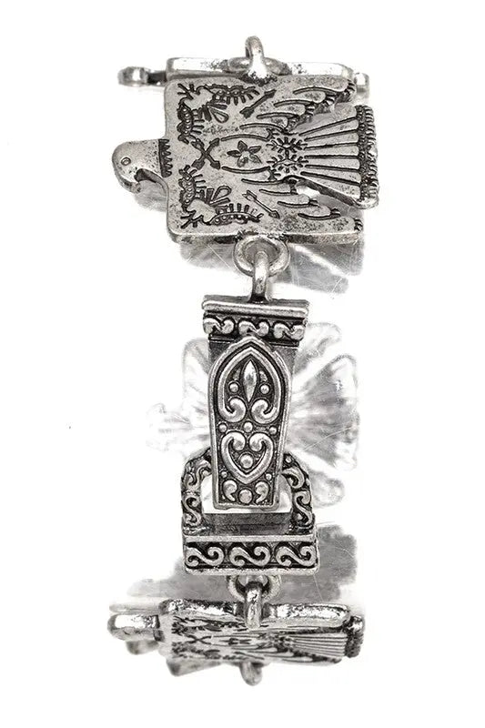 TRIBAL BIRD ETCHED LINK BRACELET - SweetShine c.o.c. 