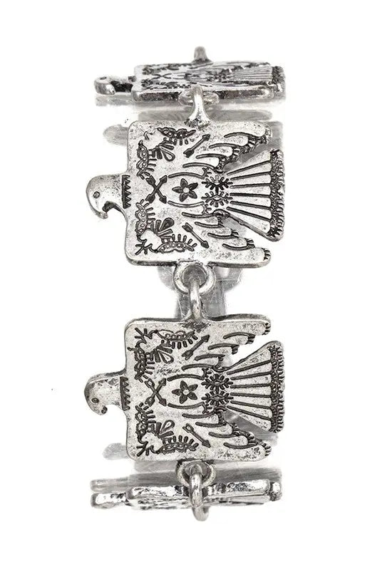 TRIBAL BIRD ETCHED LINK BRACELET - SweetShine c.o.c. 