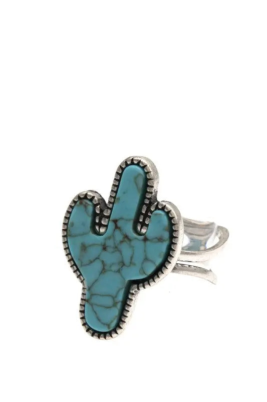 FRAMED GEM CACTUS CUFF RING - SweetShine c.o.c. 
