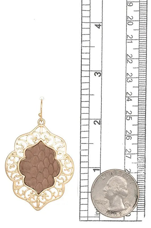 FILIGREE FRAMED DANGLE EARRING - SweetShine c.o.c. 